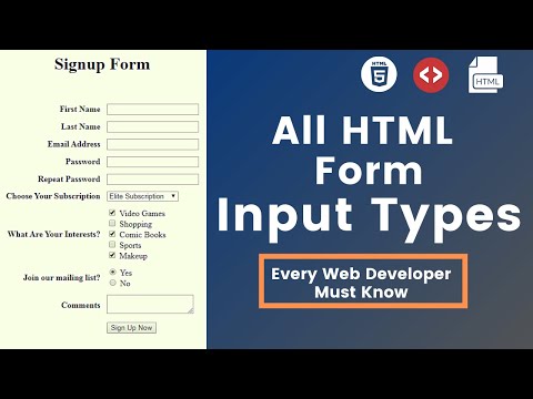 10 Input Types in HTML Every Web Developer Must Know in 2023 | HTML5 Input Types Tutorials